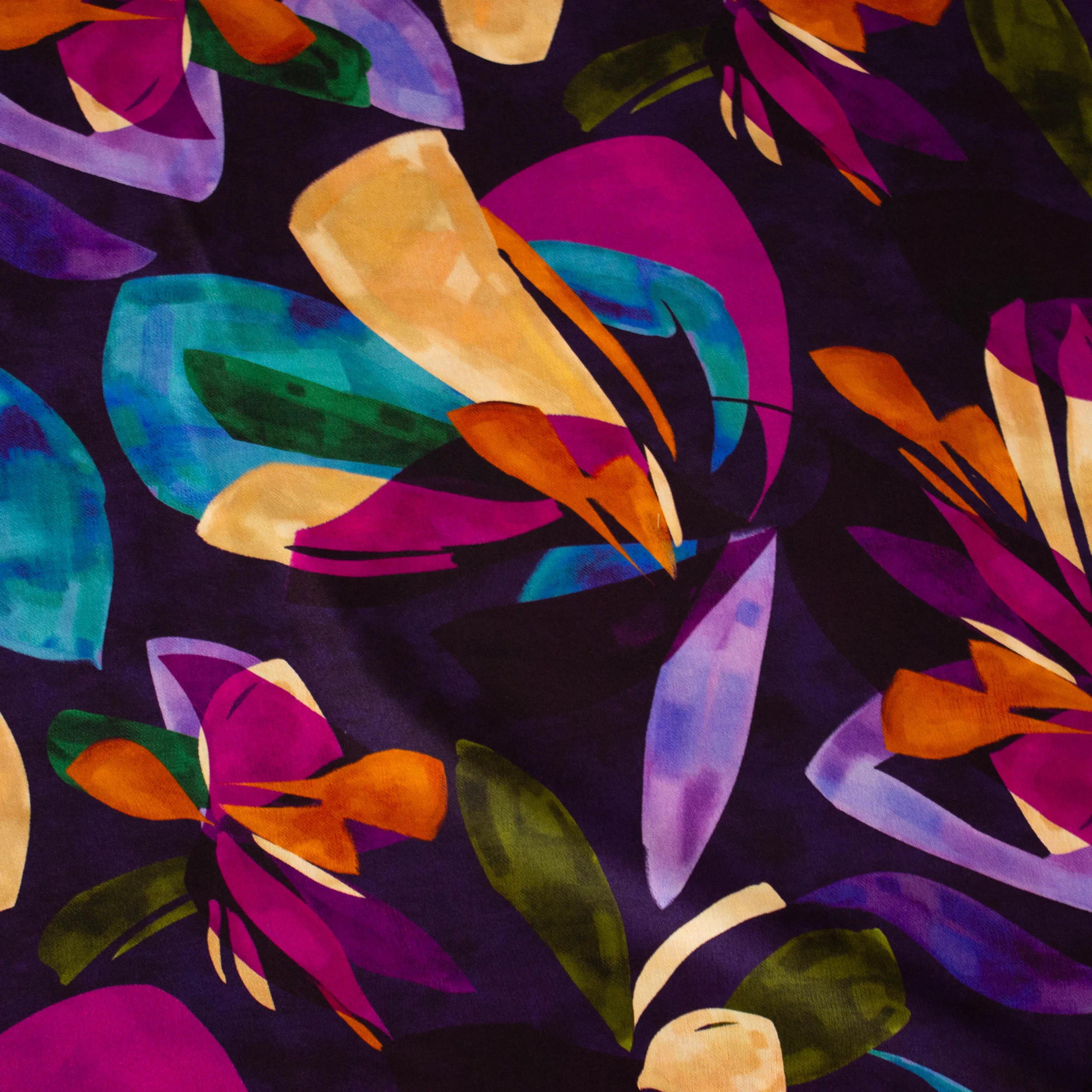 Zijde viscose mengeling kleurrijk met abstract motief - Alta Moda - Lorré